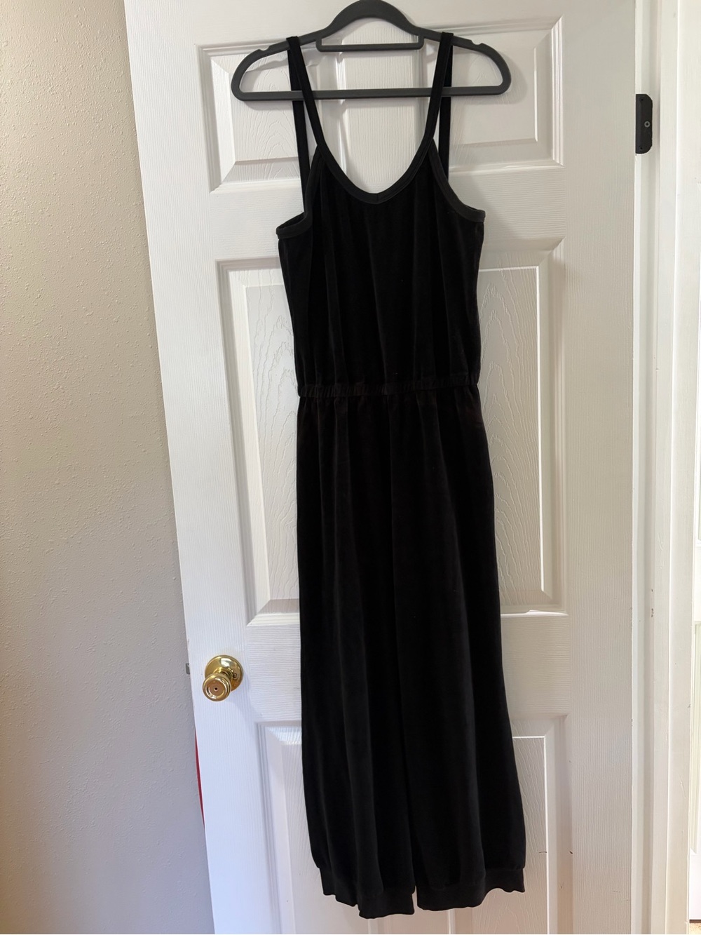 Black Velvet Sleeveless Maxi jumpsuit Classic Women'